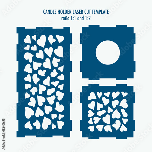 Laser cut template for candle holder. DIY laser cutting template for diy, interior elements, wood carving, paper cutting, scrapbooking