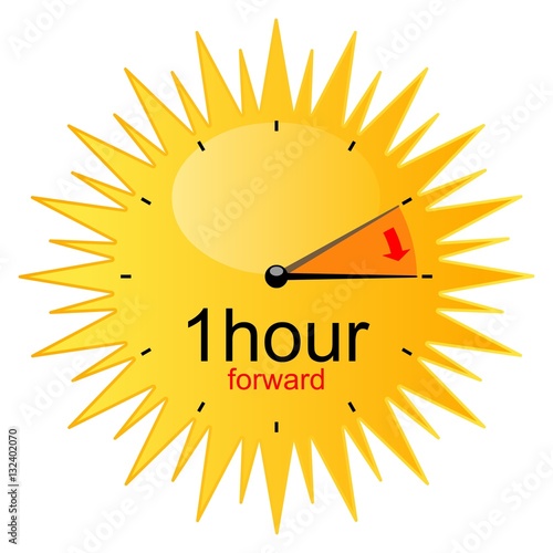Clock switch. Sun. Summer time. Daylight saving time 