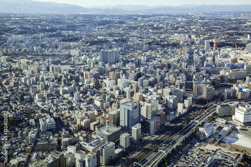 modern cityscape aerial view © metamorworks