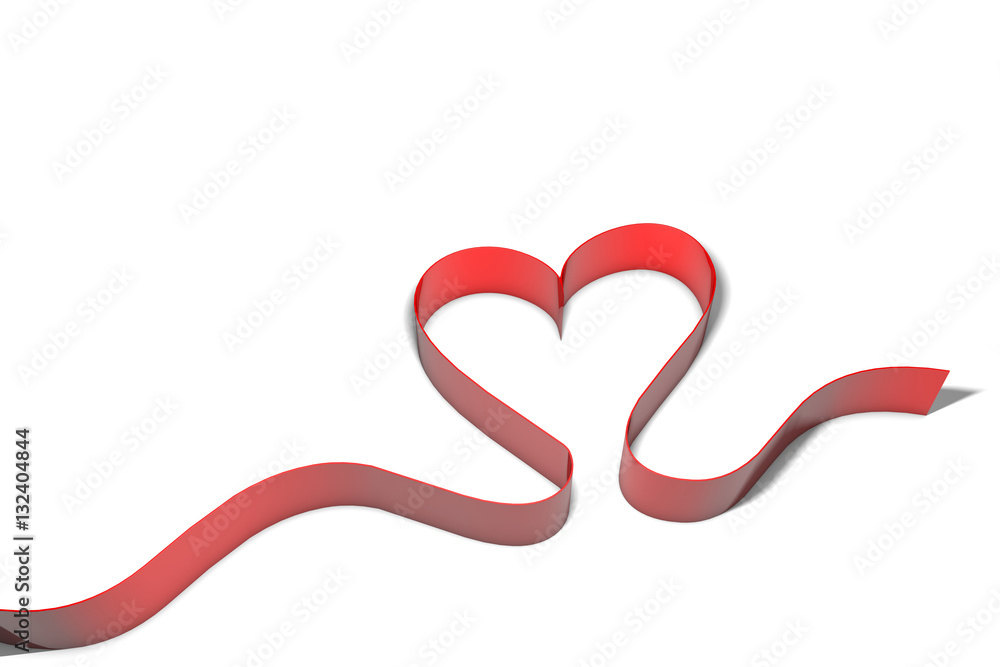 Red ribbon heart symbol. Valentines day background. Red ribbon heart symbol. Valentines day background.