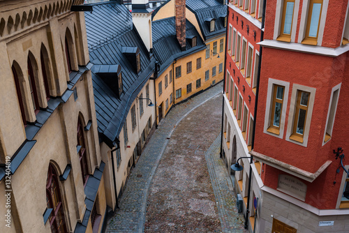 Canvas Print Typical street corner in Stockholm, Sweden