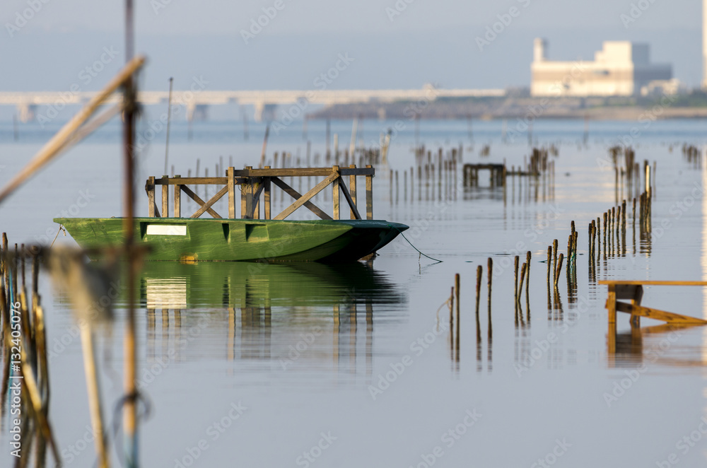 Fototapeta premium 朝のアオサ養殖場 沖縄