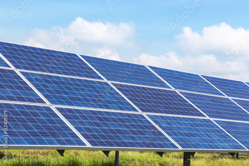 solar panels photovoltaics in solar power station energy from the sun 