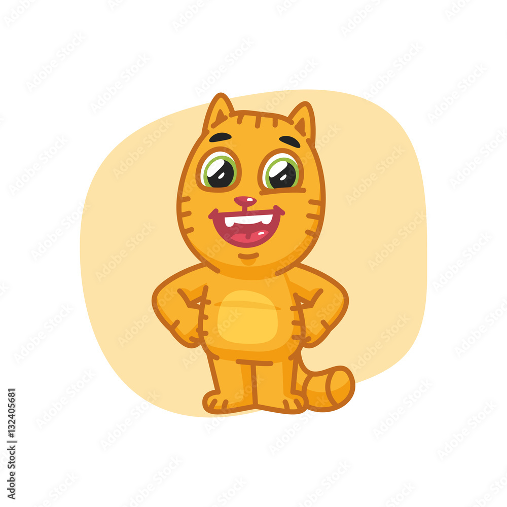 Obraz premium Cat Keeps Paws on Waist