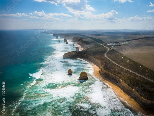 Amazing natural view of the Twelve Apostles by the Great Ocean Road in Victoria, Australia.