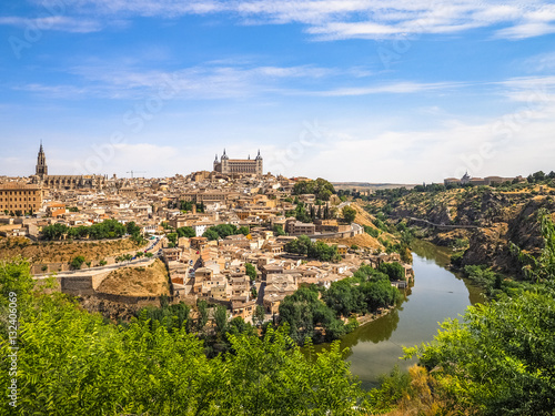 Toledo Cityscape, Panoramic View of Old Town City in Spain © Yunsun