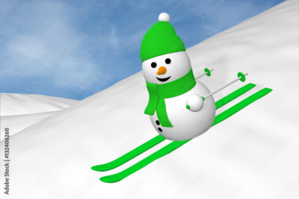 Bonhomme de neige skieur