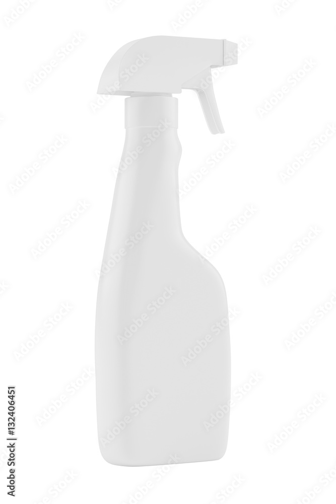 White blank plastic spray detergent bottle isolated on background. Packaging template mockup collection. With clipping Path included. 3d rendering White blank plastic spray detergent bottle isolated on background. Packaging template mockup collection. With clipping Path included. 3d rendering