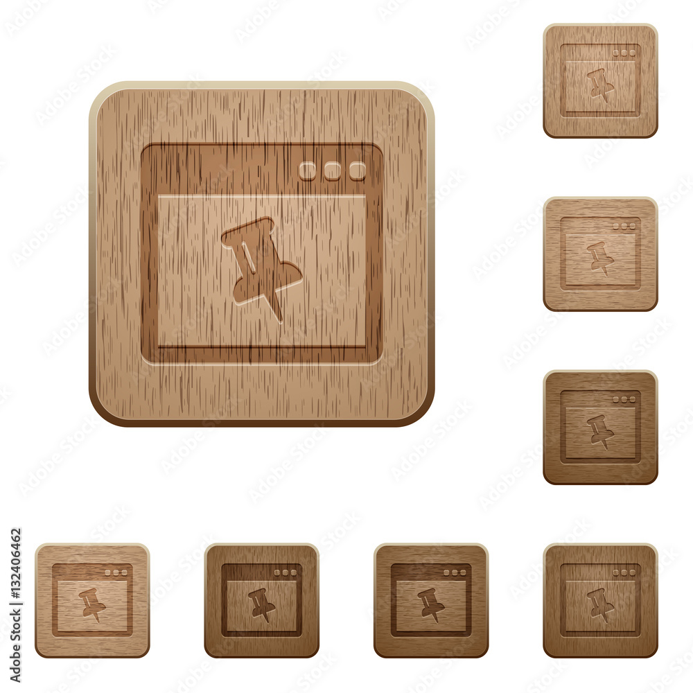 Application pin wooden buttons