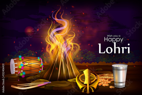 Happy Lohri festival of Punjab India background