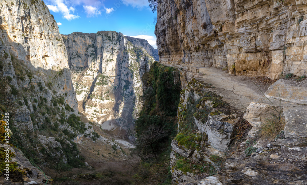 The impressive Vikos gorge in the Zagoria region, Western Greece, the deepest in Europe.