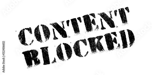 Content Blocked rubber stamp. Grunge design with dust scratches. Effects can be easily removed for a clean, crisp look. Color is easily changed.