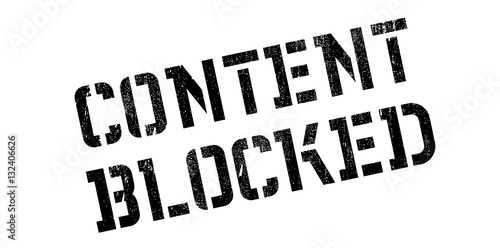 Content Blocked rubber stamp. Grunge design with dust scratches. Effects can be easily removed for a clean, crisp look. Color is easily changed.