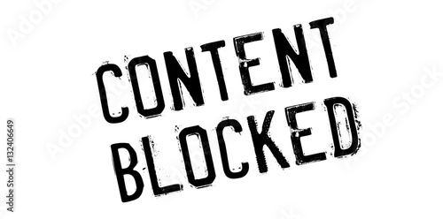 Content Blocked rubber stamp. Grunge design with dust scratches. Effects can be easily removed for a clean, crisp look. Color is easily changed.