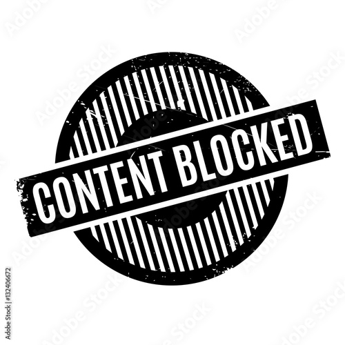 Content Blocked rubber stamp. Grunge design with dust scratches. Effects can be easily removed for a clean, crisp look. Color is easily changed.