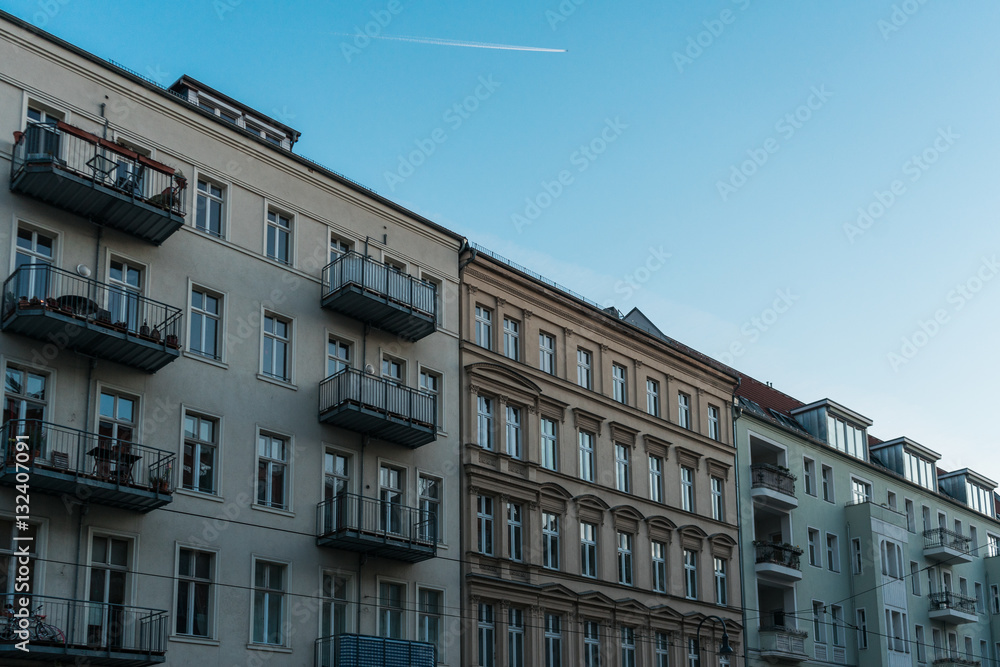 apartment houses at berlin in a row