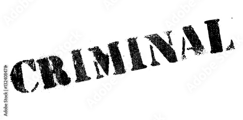 Criminal rubber stamp. Grunge design with dust scratches. Effects can be easily removed for a clean, crisp look. Color is easily changed.