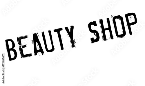 Beauty Shop rubber stamp. Grunge design with dust scratches. Effects can be easily removed for a clean, crisp look. Color is easily changed.