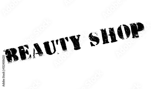 Beauty Shop rubber stamp. Grunge design with dust scratches. Effects can be easily removed for a clean, crisp look. Color is easily changed.