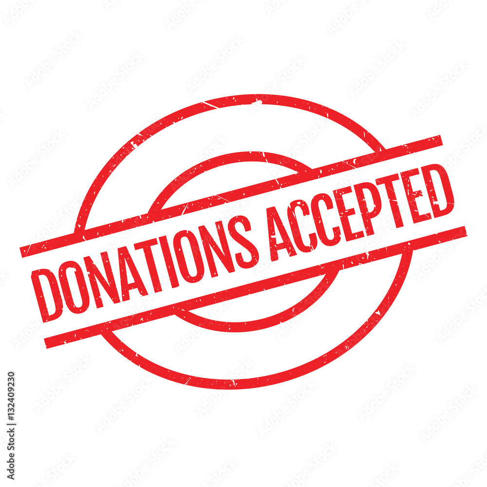 Donations Accepted rubber stamp. Grunge design with dust scratches. Effects can be easily removed for a clean, crisp look. Color is easily changed. Donations Accepted rubber stamp. Grunge design with dust scratches. Effects can be easily removed for a clean, crisp look. Color is easily changed.