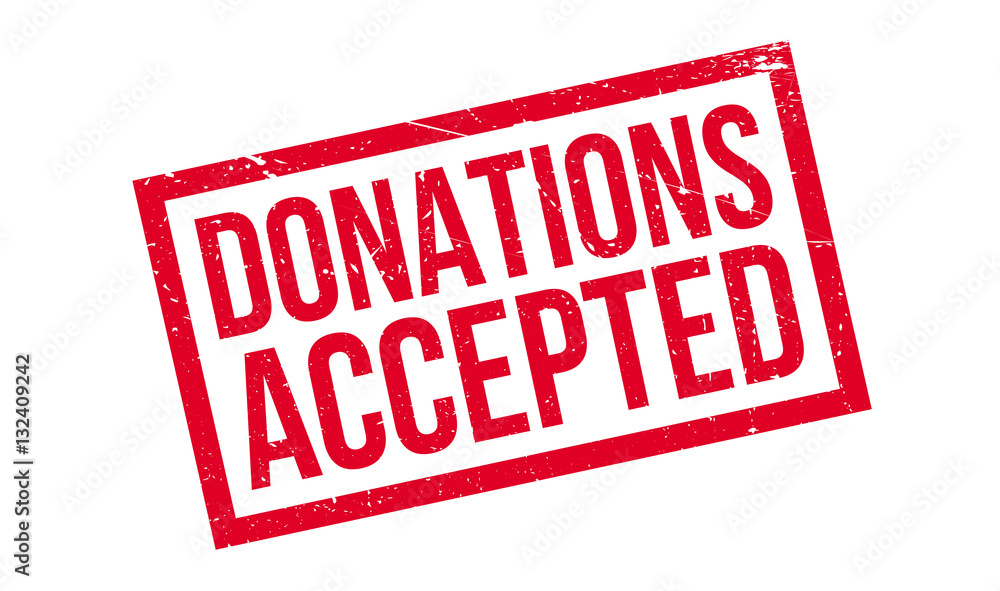 Donations Accepted rubber stamp. Grunge design with dust scratches. Effects can be easily removed for a clean, crisp look. Color is easily changed. Donations Accepted rubber stamp. Grunge design with dust scratches. Effects can be easily removed for a clean, crisp look. Color is easily changed.