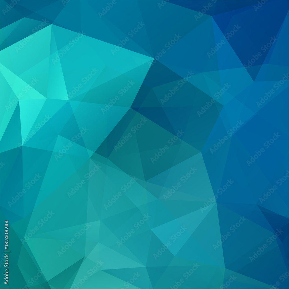 Fototapeta premium Abstract blue mosaic background. Triangle geometric background. Design elements. Vector illustration