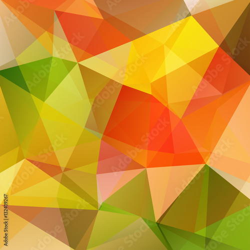 Background of geometric shapes. Colorful mosaic pattern. Vector EPS 10. Vector illustration. Yellow  orange  green colors.