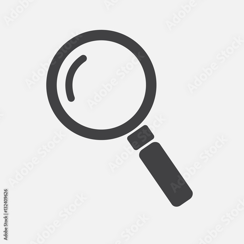 Lens magnifier , magnifying glass ,search Icon Vector Illustration on the white background.