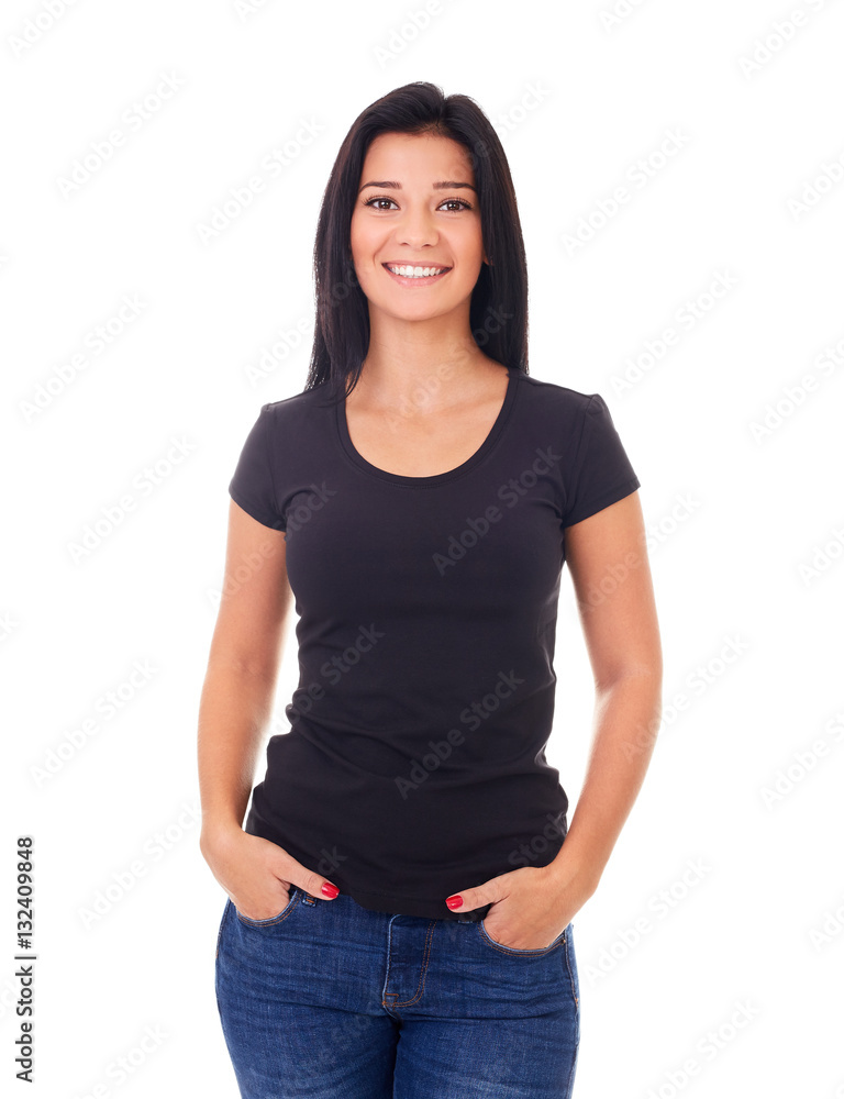 Woman on a white background Woman on a white background