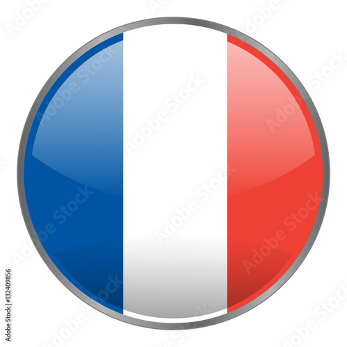 Free Download Round glossy isolated vector icon with national flag of France on white background. - GFXLoad