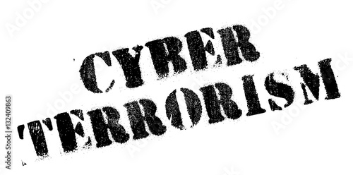 Cyber Terrorism rubber stamp. Grunge design with dust scratches. Effects can be easily removed for a clean, crisp look. Color is easily changed.