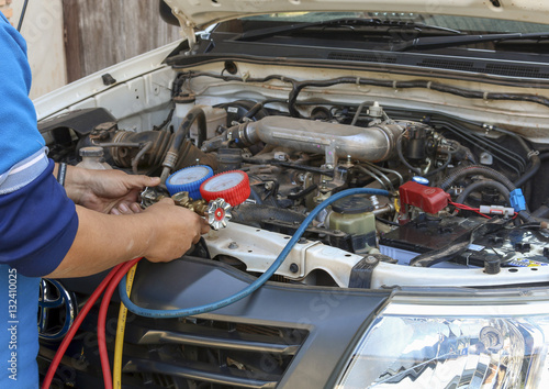 Mechanic repairing a car
