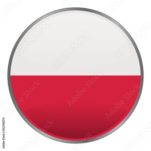 Free Download Round glossy isolated vector icon with national flag of Poland on white background. - GFXLoad
