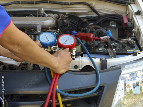 Mechanic repairing a car