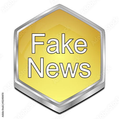 Fake News button - 3D illustration