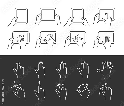 Tablet gesture icons