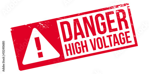 Danger High Voltage rubber stamp. Grunge design with dust scratches. Effects can be easily removed for a clean, crisp look. Color is easily changed.