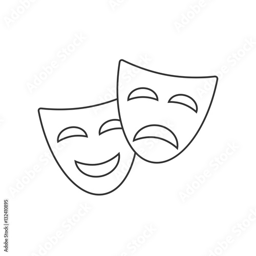 Theatrical masks line icon