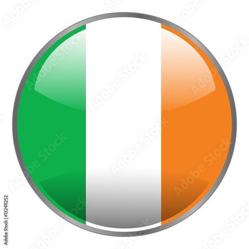Free Download Round glossy isolated vector icon with national flag of Ireland on white background. - GFXLoad