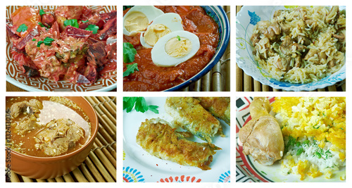 Food set oriental Indian cuisine.
