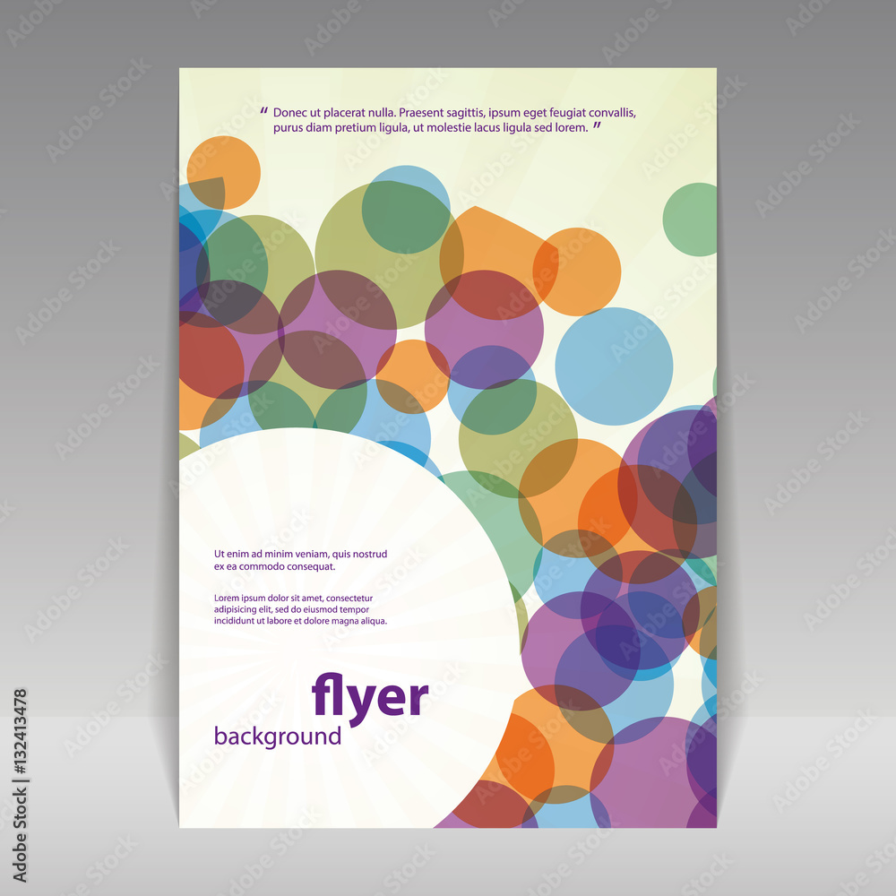 Flyer or Cover Design with Abstract Circles Pattern