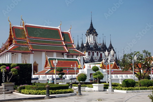 Loha Prasat (Metal Castle or Iron Temple) in Wat Ratchanatdaram. Wat Ratchanatdaram is a buddhist temple in Bangkok, Thailand