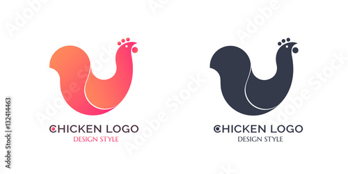 Logo red chicken and black