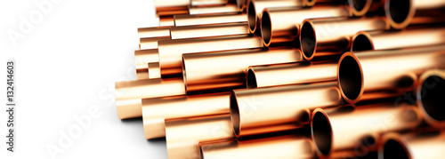 Fotografija copper metal pipe 3d Illustrations