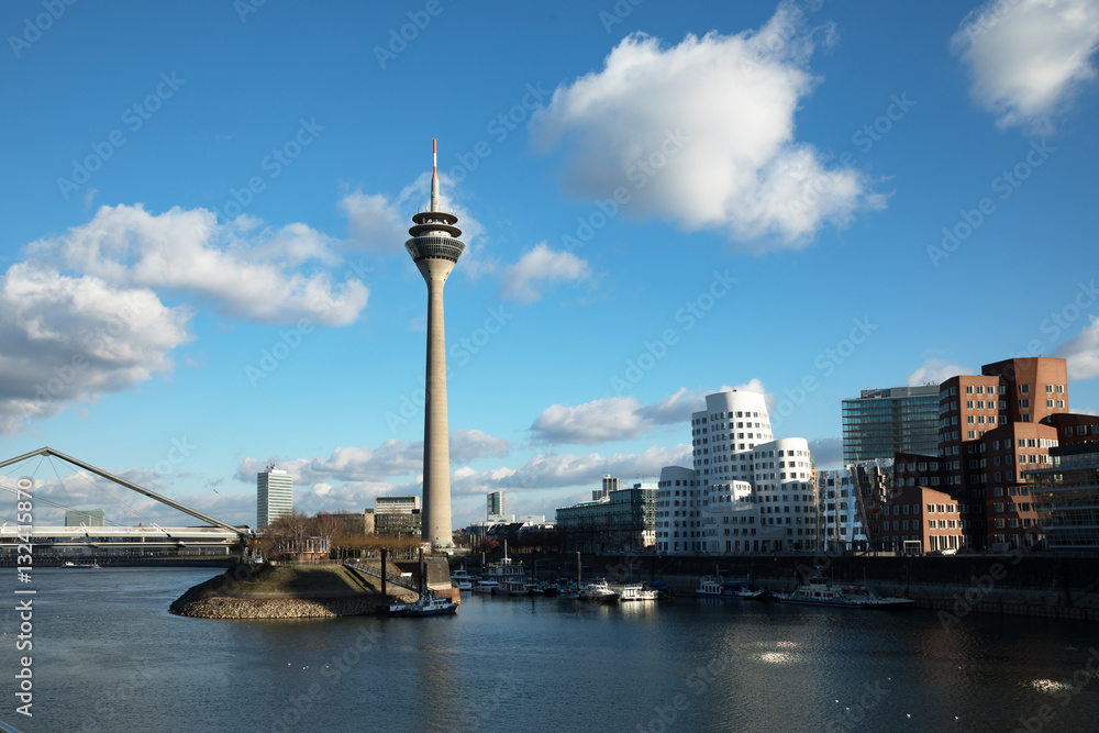 Dusseldorf Rhine Tower  and Media Harbor