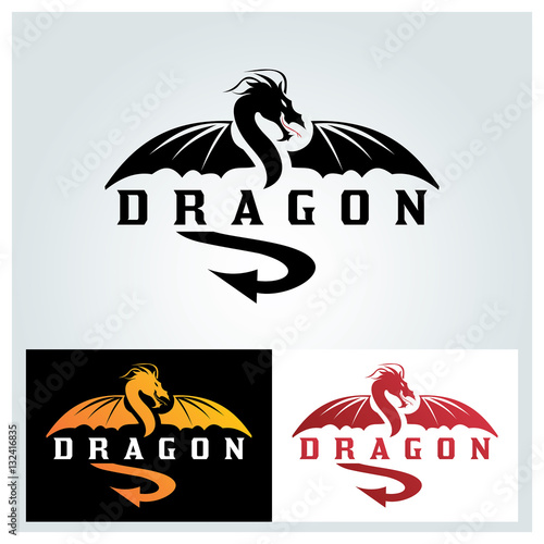Dragon logo design template ,Vector illustration