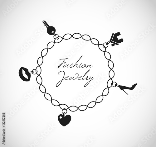 Bracelet with charms pendants vector
