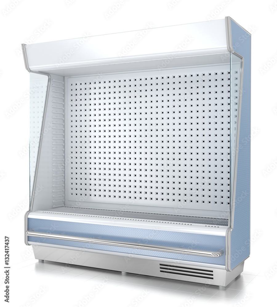 Fototapeta premium Refrigerated display without shelves. 3d image isolated on white.