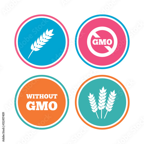 Agricultural icons. GMO free symbols.