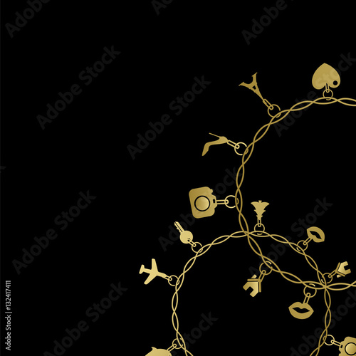 Bracelet with charms pendants vector